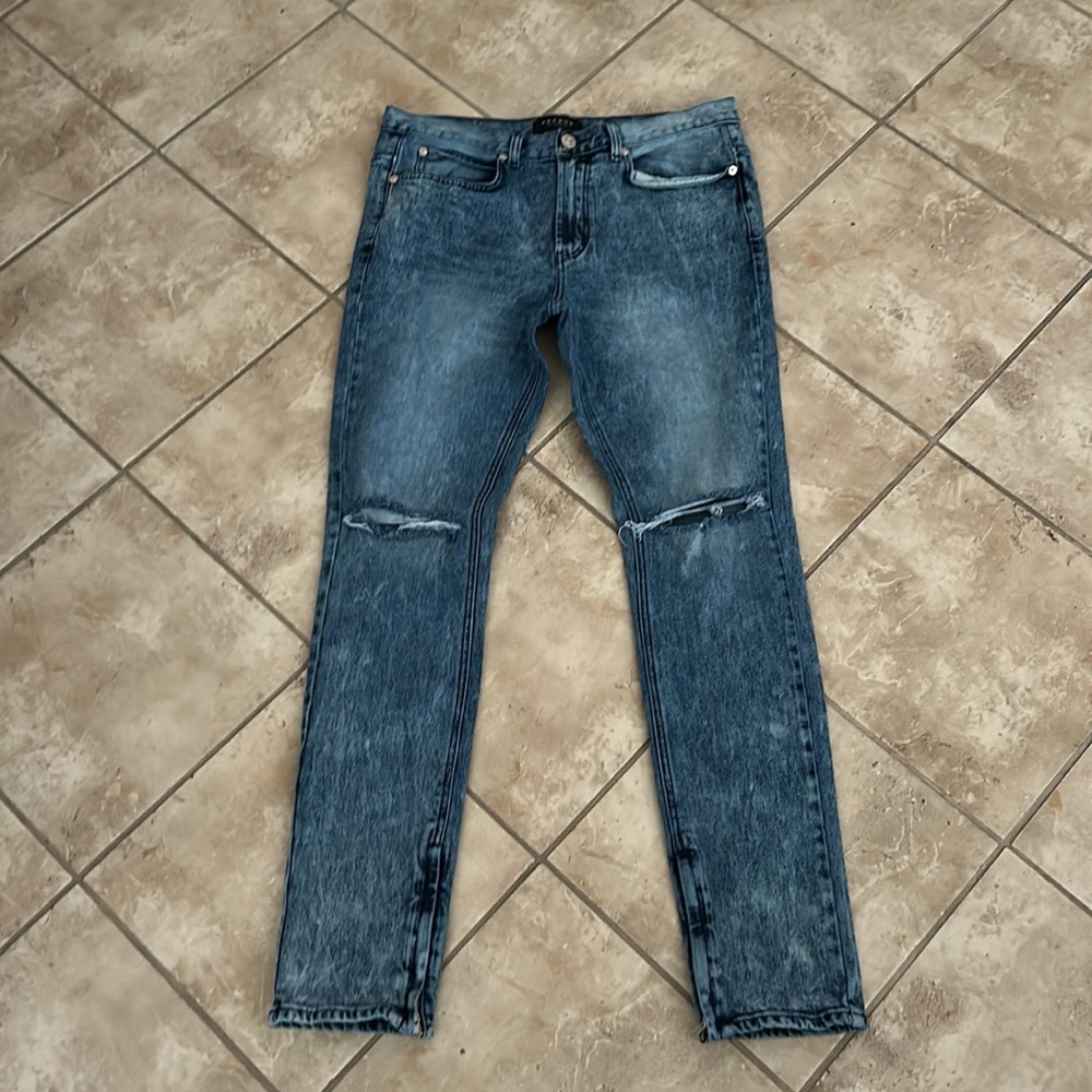 Pacsun Blue Denim Stacked Skinny  Stretch Jeans Men’s Sz 32/32